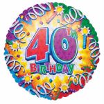 40th Birthday 18 Inch Foil Balloon