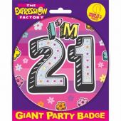 Age 21 Party Girl Big Badge