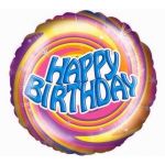 Birthday Swirls 18 Inch Foil Balloon
