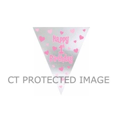 1st Birthday Girl Pennant Banner