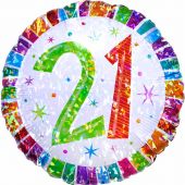 Radiant 21st Birthday 18 Inch Foil Balloon