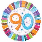 Radiant 90th Birthday 18 Inch Foil Balloon
