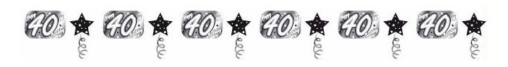 Black & Silver 40th 3m Garland