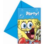  Sponge Bob Invitations (pack&nbsp;quantity&nbsp;6) 