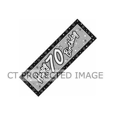 Black And Silver 70th Birthday Giant Banner