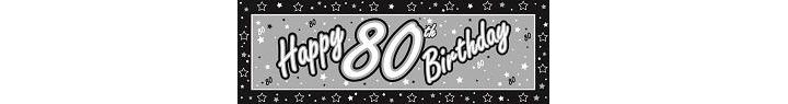 Black And Silver 80th Birthday Giant Banner