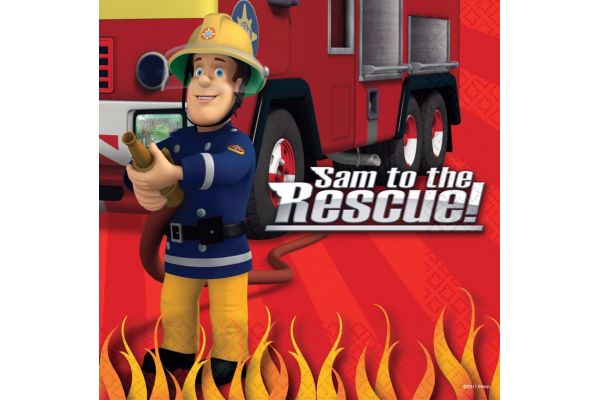  Fireman Sam 33cm Napkins (pack&nbsp;quantity&nbsp;16) 