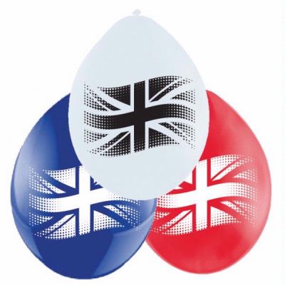  9 Inch Red/white/blue Gb Flag Balloons (pack&nbsp;quantity&nbsp;30) 