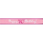 Perfectly Pink 70th Birthday 9ft Foil Banner