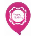  Perfectly Pink Happy Birthday 10 Inch Balloons (pack&nbsp;quantity&nbsp;6) 