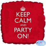 Keep Calm And Party On 18 Inch Foil