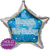 Blue Glitzy Birthday  18 Inch Foil