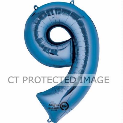 Blue 9 Jumbo Foil Balloon