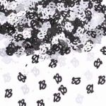 Black/silver 18th Metallic Confetti