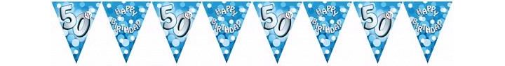Sparkle Blue 50th Bunting