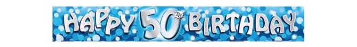 Sparkle Blue 50th 9ft Foil Banner