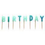 Sparkle Blue Happy Birthday Candles