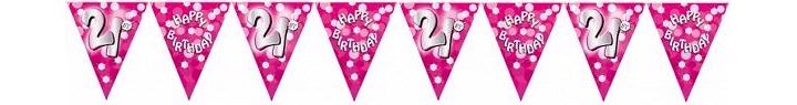 Sparkle Pink 21st Bunting