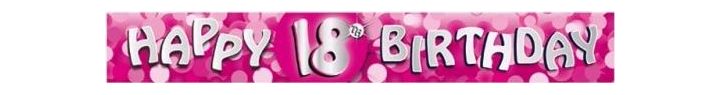 Sparkle Pink 18th 9ft Foil Banner