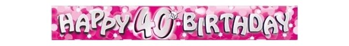 Sparkle Pink 40th 9ft Foil Banner