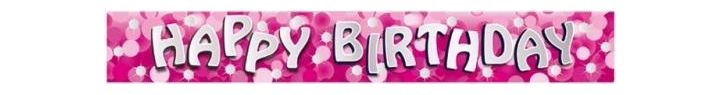 Sparkle Pink Birthday 9ft Foil Banner