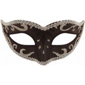 Black Eye Mask With Silver Trim