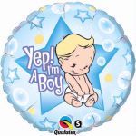 Yep Im A Boy 18 Inch Foil Balloon