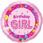 Birthday Girl Pink 18 Inch Foil Balloon