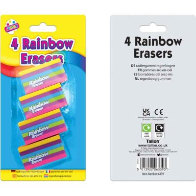  Rainbow Erasers (pack&nbsp;quantity&nbsp;4) 