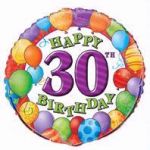 30th Birthday 18 Inch Foil Balloon