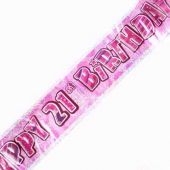 Pink Glitz 21st Foil Banner