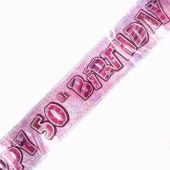 Pink Glitz 50th Foil Banner