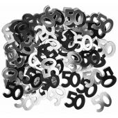 Black Glitz 50th Foil Confetti