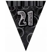 Black Glitz 21st 12ft Flag Banner