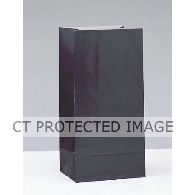  Paper Party Bags Black (pack&nbsp;quantity&nbsp;12) 