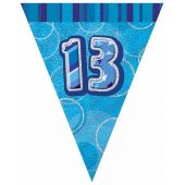 12ft Blue Glitz 13th Flag Banner
