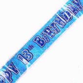 12ft Blue Glitz 13th Banner