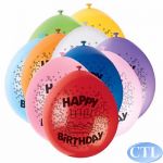  9 Inch Happy Birthday Balloons (pack&nbsp;quantity&nbsp;10) 