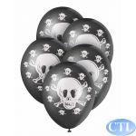  12 Inch Jolly Roger Superprint Balloons (pack&nbsp;quantity&nbsp;5) 