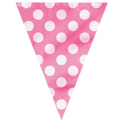 12ft Hot Pink Dots Falg Banner