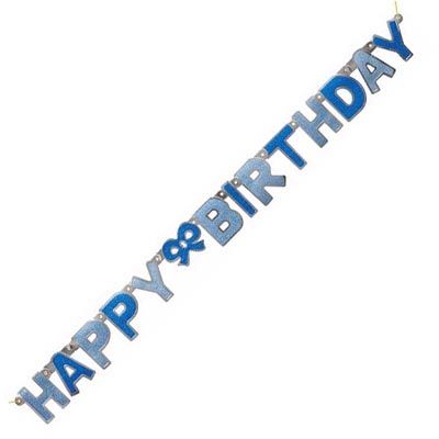 Glitz Happy Birthday Blue Jointed Banner