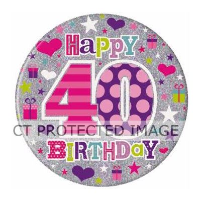 Age 40 Jumbo Badge