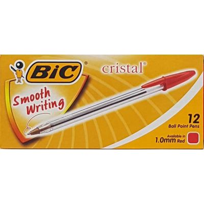 1.0mm Red Bic Ball Point Pen  12s