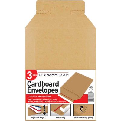 170x245mm Cardboard Envelopes (pack quantity 3)