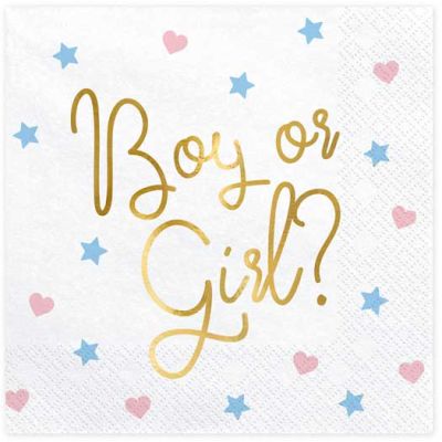 33x33cm Boy Or Girl Napkins (pack quantity 20)