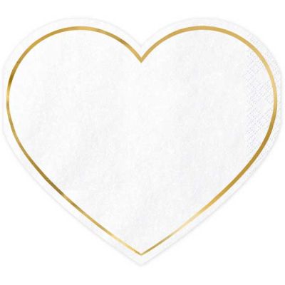 14.5x12.5cm Heart Napkins (pack quantity 20)