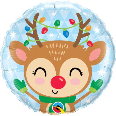 18 Inch Reindeer & Colored Lights Foil Balloon