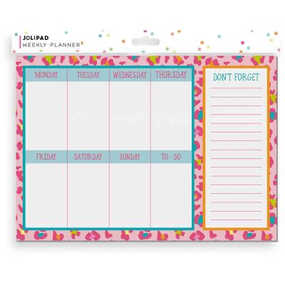 A4 Jolipad Animal Print Desk Weekly Planner 6s