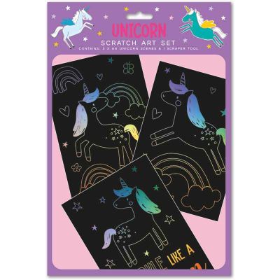3pc A4 Unicorn Scratch Art