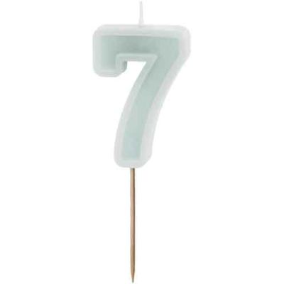 6cm Light Mint Number 7 Candle